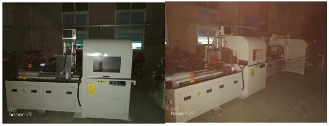 鋁型材切割機(jī)DS-A800用于汽車坐墊支架切割，精度15個絲，粗糙度2A